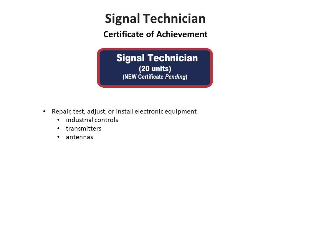 Image of Signal Technician Certificate path continue